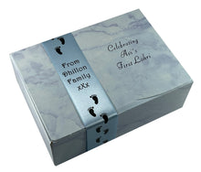 Load image into Gallery viewer, AB9 - Marble Design Mithai Boxes Personalized Suitable for 1/2kg of sweets 1st Lohri design