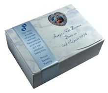 Load image into Gallery viewer, AB2P - Marble Design Mithai Boxes Personalized Suitable for 1/2kg of sweets for Baby Birth with Photo