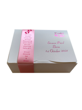 Load image into Gallery viewer, AB1 - Mithai Boxes Personalized Suitable for 1/2kg of sweets Baby Birth design