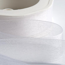 Load image into Gallery viewer, Woven edge Organza Ribbon 25 metre rolls