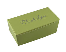 Load image into Gallery viewer, "Thank You" Top opening tapered Truffle boxes for 2 chocolate truffles (Packs of 10)