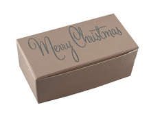 Load image into Gallery viewer, Merry Christmas Top opening tapered Truffle boxes for 2 chocolate truffles (Packs of 10)