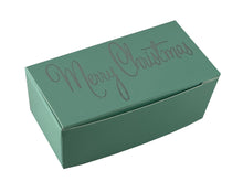 Load image into Gallery viewer, Merry Christmas Top opening tapered Truffle boxes for 2 chocolate truffles (Packs of 10)