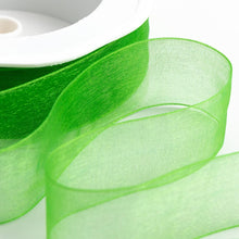 Load image into Gallery viewer, Woven edge Organza Ribbon 25 metre rolls