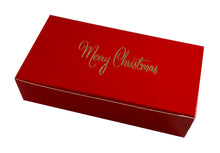 Load image into Gallery viewer, Merry Christmas Ballotin Top opening tapered Truffle boxes for 8 chocolate truffles (Pack of 10)