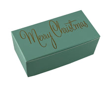 Load image into Gallery viewer, Merry Christmas Top opening tapered Truffle boxes for 2 chocolate truffles (Packs of 10)