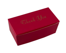 Load image into Gallery viewer, "Thank You" Top opening tapered Truffle boxes for 2 chocolate truffles (Packs of 10)