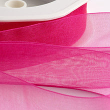Load image into Gallery viewer, Woven edge Organza Ribbon 25 metre rolls