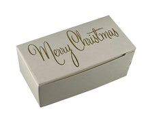 Load image into Gallery viewer, Merry Christmas Top opening tapered Truffle boxes for 2 chocolate truffles (Packs of 10)