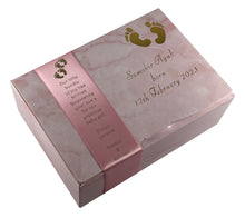 Load image into Gallery viewer, AB2 - Marble Design Mithai Boxes Personalized Suitable for 1/2kg of sweets for Baby Birth