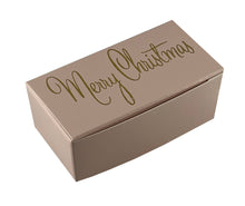 Load image into Gallery viewer, Merry Christmas Top opening tapered Truffle boxes for 2 chocolate truffles (Packs of 10)