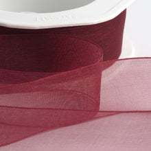 Load image into Gallery viewer, Woven edge Organza Ribbon 25 metre rolls