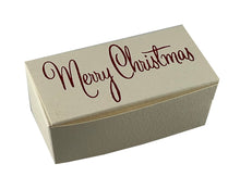 Load image into Gallery viewer, Merry Christmas Top opening tapered Truffle boxes for 2 chocolate truffles (Packs of 10)