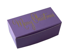 Load image into Gallery viewer, Merry Christmas Top opening tapered Truffle boxes for 2 chocolate truffles (Packs of 10)