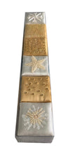 Load image into Gallery viewer, Silver And Gold Satin Hand Detailed Favour Boxes With Hinged Lid (Pack of 6 Boxes)