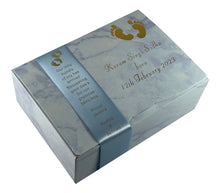 Load image into Gallery viewer, AB2 - Marble Design Mithai Boxes Personalized Suitable for 1/2kg of sweets for Baby Birth
