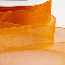 Load image into Gallery viewer, Woven edge Organza Ribbon 25 metre rolls
