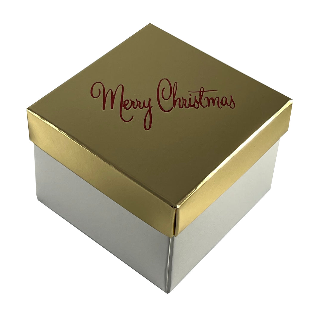 Merry Christmas 2 piece double wall box with lift off lid (Packs of 10)