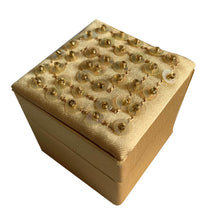 Load image into Gallery viewer, Silver And Gold Satin Hand Detailed Favour Boxes With Hinged Lid (Pack of 6 Boxes)
