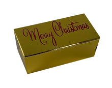 Load image into Gallery viewer, Merry Christmas Top opening tapered Truffle boxes for 2 chocolate truffles (Packs of 10)
