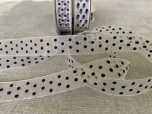 Load image into Gallery viewer, Dotty Woven edge Organza Ribbon 23mm wide x 25 metre rolls
