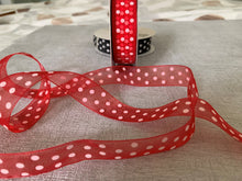 Load image into Gallery viewer, Dotty Woven edge Organza Ribbon 23mm wide x 25 metre rolls
