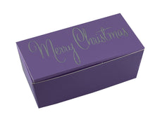 Load image into Gallery viewer, Merry Christmas Top opening tapered Truffle boxes for 2 chocolate truffles (Packs of 10)
