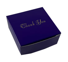 Load image into Gallery viewer, &quot;Thank You&quot; Top opening tapered Truffle boxes for 4 chocolate truffles (Packs of 10)
