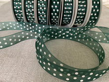 Load image into Gallery viewer, Dotty Woven edge Organza Ribbon 23mm wide x 25 metre rolls
