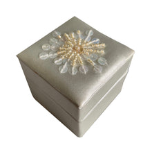 Load image into Gallery viewer, Silver And Gold Satin Hand Detailed Favour Boxes With Hinged Lid (Pack of 6 Boxes)
