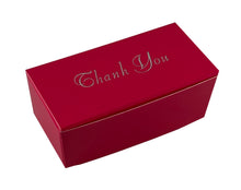 Load image into Gallery viewer, &quot;Thank You&quot; Top opening tapered Truffle boxes for 2 chocolate truffles (Packs of 10)
