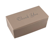 Load image into Gallery viewer, &quot;Thank You&quot; Top opening tapered Truffle boxes for 2 chocolate truffles (Packs of 10)
