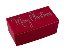 Load image into Gallery viewer, Merry Christmas Top opening tapered Truffle boxes for 2 chocolate truffles (Packs of 10)
