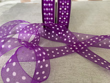 Load image into Gallery viewer, Dotty Woven edge Organza Ribbon 23mm wide x 25 metre rolls
