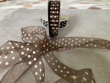 Load image into Gallery viewer, Dotty Woven edge Organza Ribbon 23mm wide x 25 metre rolls
