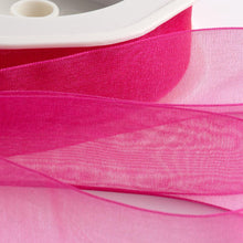 Load image into Gallery viewer, Woven edge Organza Ribbon 25 metre rolls
