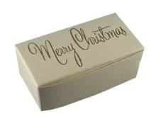 Load image into Gallery viewer, Merry Christmas Top opening tapered Truffle boxes for 2 chocolate truffles (Packs of 10)
