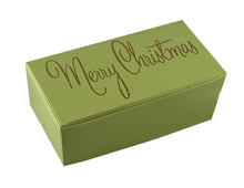 Load image into Gallery viewer, Merry Christmas Top opening tapered Truffle boxes for 2 chocolate truffles (Packs of 10)
