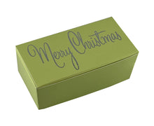 Load image into Gallery viewer, Merry Christmas Top opening tapered Truffle boxes for 2 chocolate truffles (Packs of 10)
