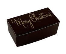 Load image into Gallery viewer, Merry Christmas Top opening tapered Truffle boxes for 2 chocolate truffles (Packs of 10)
