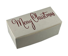 Load image into Gallery viewer, Merry Christmas Top opening tapered Truffle boxes for 2 chocolate truffles (Packs of 10)
