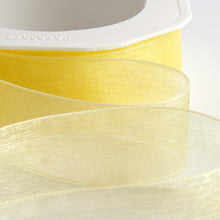 Load image into Gallery viewer, Woven edge Organza Ribbon 25 metre rolls
