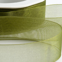 Load image into Gallery viewer, Woven edge Organza Ribbon 25 metre rolls
